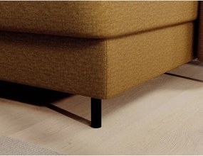 Жълт кадифен разтегателен ъглов диван с място за съхранение (ляв ъгъл U форма) Berrto – ELTAP