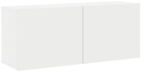 836966 vidaXL ТВ шкаф за стенен монтаж, бял, 100x30x41 см