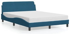 373156 vidaXL Рамка за легло с табла Dover, синя, 120x200 см, кадифе
