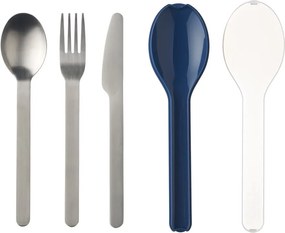 Комплект прибори за хранене от 3 части със синя опаковка Ellipse - Mepal