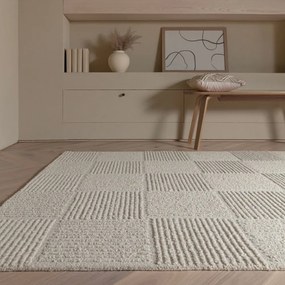 Ръчно изработен вълнен килим в цвят слонова кост 200x290 cm Zennith Grid – Asiatic Carpets