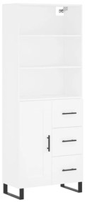 3190045 vidaXL Висок шкаф, бял, 69,5x34x180 см, инженерно дърво