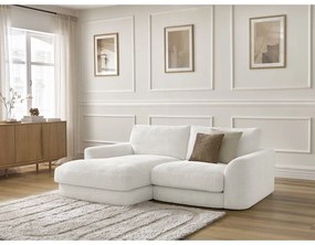 Бял шенилов ъглов диван (ляв ъгъл) Leonore – Bobochic Paris