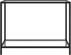 322835 vidaXL Конзолна маса, прозрачна, 100x35x75 cм, закалено стъкло