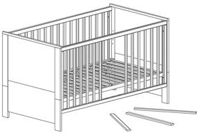 Детско легло в бял и естествен цвят 70x140 cm Olaf - Roba