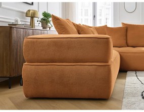 Шенилов ъглов диван в цвят горчица (десен ъгъл/L форма) Whesley – Bobochic Paris