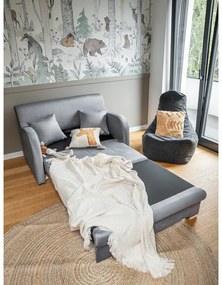 Светлосив кадифен сгъваем диван 130 cm Ario – ELTAP