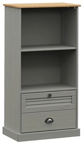 353186 vidaXL Етажерка за книги VIGO сива 60x35x114,5 см бор масив