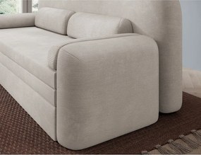 Бежов разтегателен диван с място за съхранение от рипсено кадифе 236 cm Elioss – ELTAP