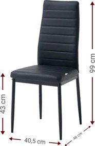 Кухненски стол Jake-черен (6) парчета