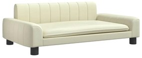 3196264 vidaXL Детски диван кремав 90x53x30 см изкуствена кожа