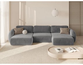 Тъмносив кадифен сгъваем/с място за съхранение ъглов диван (U форма) Tonale – Cosmopolitan Design