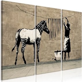 Маса - Banksy: Измиване на бетон от зебра (3 части) - 90x60