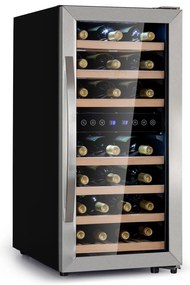 Klarstein Vinamour 33 Duo, охладител за вино, 2 зони, 89 л / 33 бутилки, 5-18 °C, сензорно управление