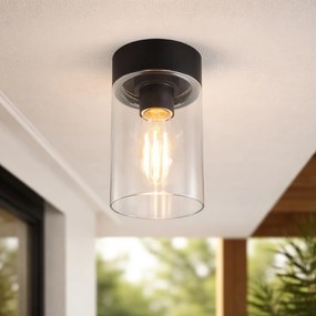 Модерна таванна лампа черна 22,6 см IP44 - Jarra