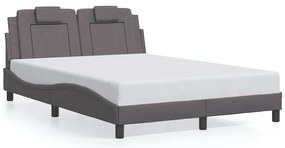 3208092 vidaXL Рамка за легло Viana без матрак, сива, 140x190 см изкуствена кожа