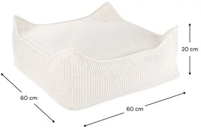 Кремав детски пуф от рипсено кадифе Square – Wigiwama