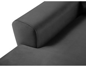 Тъмносив кадифен разтегателен ъглов диван с място за съхранение (ляв ъгъл) Kyoto – Cosmopolitan Design