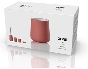 Светлочервена керамична чаша за четки за зъби Nova – Zone