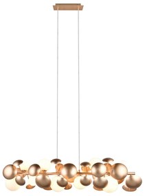 Висяща лампа със стъклен абажур в златисто-бяло Bubble - Trio Select