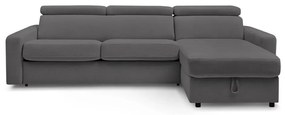Тъмносив разтегателен ъглов диван (променлив) Monaco – Bobochic Paris