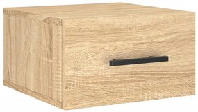 829874 vidaXL Нощно шкафче за стенен монтаж, сонома дъб, 35x35x20 см