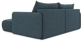 Син разтегателен ъглов диван с място за съхранение (десен ъгъл) Nanea – Makamii