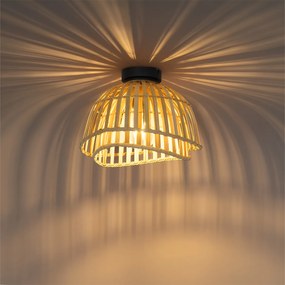 Ориенталски плафон черен с естествен бамбук 30 см - Pua