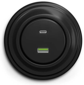 Kliklap - Ретро USB изход A+C с черна рамка