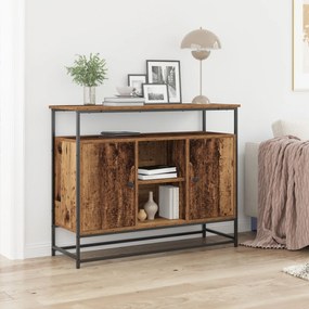 Sonata H Сайдборд от стара дървесина 100x35x80 см, инженерна дървесина и стомана