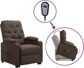 3093481 vidaXL Изправящ стол, кафяв, текстил