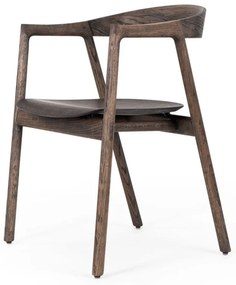 Кафяв дъбов трапезен стол Muna - Gazzda