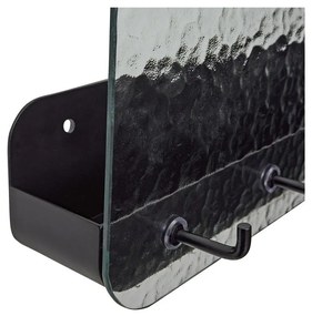 Черна метална стенна закачалка с рафт Shack - Hübsch