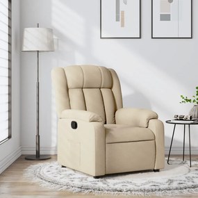 3205775 vidaXL Кресло с регулируема облегалка, кремаво, плат