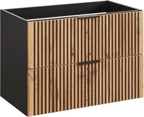 COMAD XILO BLACK WOTAN 82-80-D-2S-Dолен шкаф под мивка XILO черен/дъб