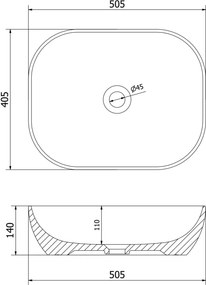 Mexen Rosa мивка над плот 50 x 40 см, бяла - 21095000