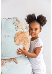 Син/бежов детски пуф World Map – Lorena Canals