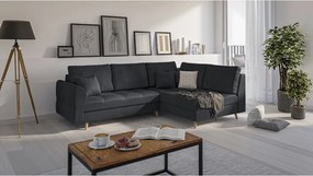 Тъмносив ъглов диван (десен ъгъл) Ariella - Ropez