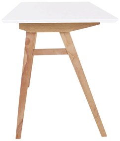 Бяла маса с кафяви крака Бюро, дължина 120 cm Vojens - House Nordic