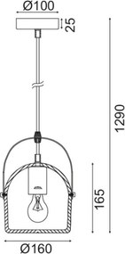 Висяща таванна лампа Caramelo-Gkri