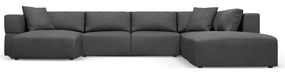 Тъмносив ъглов U-образен диван, десен ъгъл Esther – Milo Casa