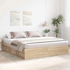 3203882 vidaXL Рамка за легло, дъб сонома, 180x200 cм, Super King Size