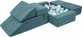 Тюркоазено велурено игрище от пяна 100x35x40 cm Montessori – Meowbaby