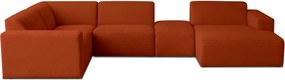 Ъглов диван от букле в тухлен цвят ("U" форма) Roxy – Scandic
