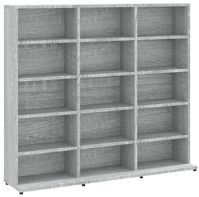 815484 vidaXL Етажерка за дискове сив сонома 100x23x89,5 см инженерно дърво
