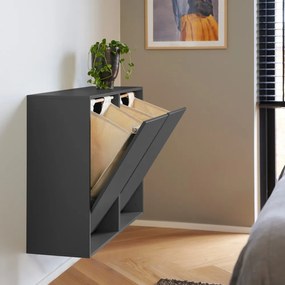 Черен стенен кош за пране Laundry Box – ReCollector