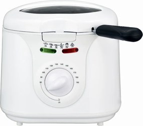 Фритюрник Elite EDFF-1290W, 1300W, 2 литра, 80-190C, Прозорец за наблюдение, Cool Touch, Бял