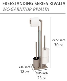 Светлокафява поставка за тоалетна хартия с четка за тоалетна Rivalta - Wenko