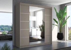 Гардероб Gorell 200 плъзгащи се-сиво-бежово