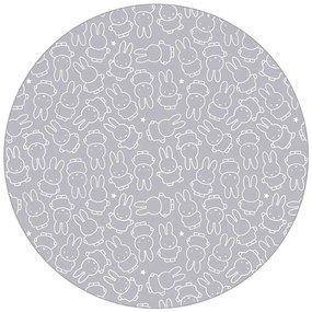 Бял/сив калъф за матрак за детско легло със смес от памук 96 cm Miffy – Roba